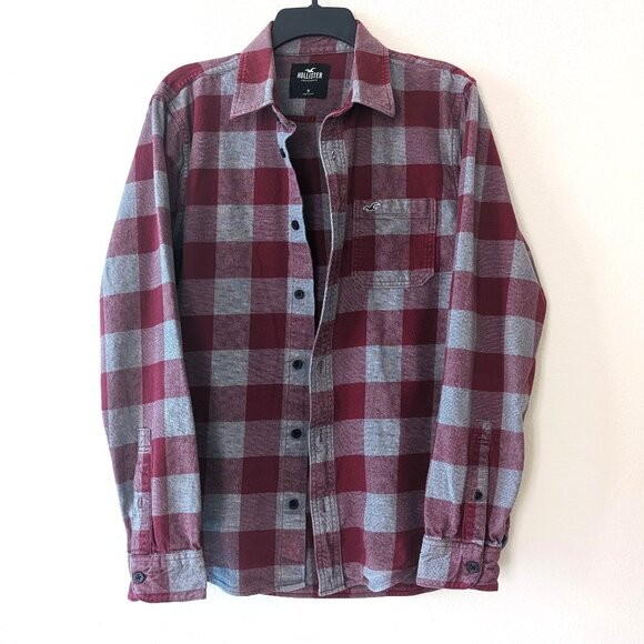 HOLLISTER Flannel Plaid Button Down Shirt 100% Cotton Tag size M - Picture 9 of 14